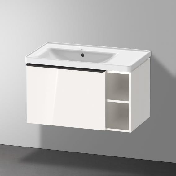 Duravit D-Neo 洗臉盆，帶梳妝台，帶 1 個拉出式隔間和 1 個擱板元件