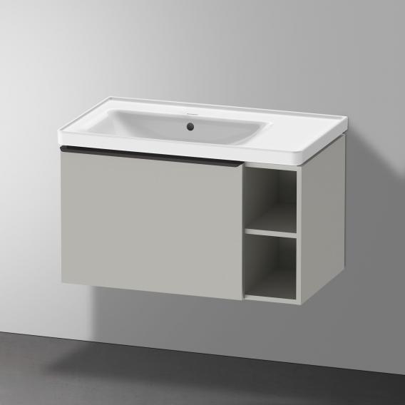 Duravit D-Neo 洗臉盆，帶梳妝台，帶 1 個拉出式隔間和 1 個擱板元件