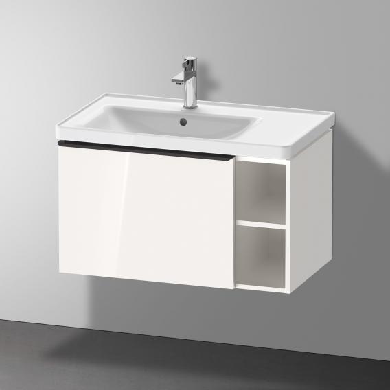 Duravit D-Neo 洗臉盆，帶梳妝台，帶 1 個拉出式隔間和 1 個擱板元件