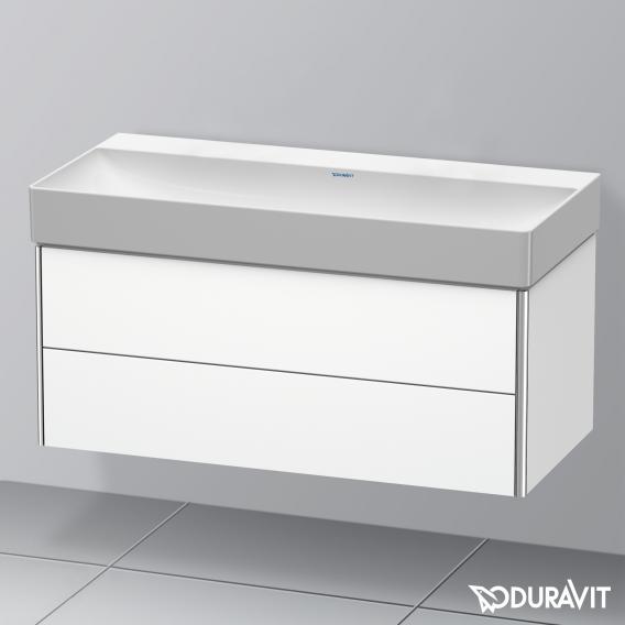 Duravit DuraSquare 洗臉盆，配有 XSquare 梳妝台和 2 個拉出式隔間