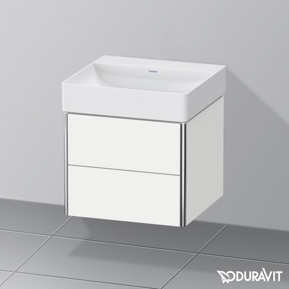 Duravit DuraSquare 洗臉盆，配有 XSquare 梳妝台和 2 個拉出式隔間