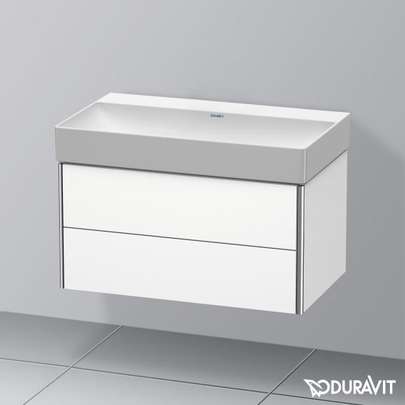 Duravit DuraSquare 洗臉盆，配有 XSquare 梳妝台和 2 個拉出式隔間