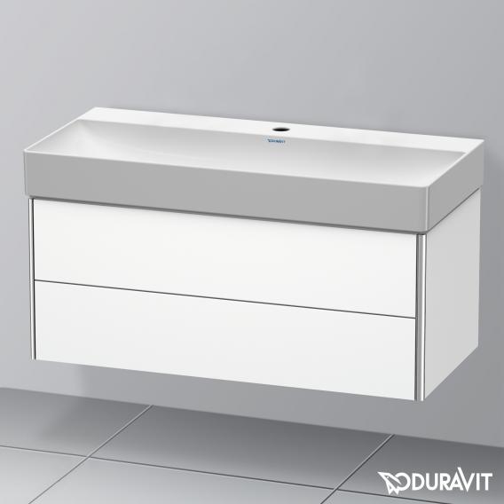 Duravit DuraSquare 洗臉盆，配有 XSquare 梳妝台和 2 個拉出式隔間