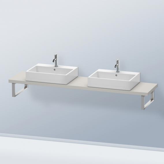 Duravit DuraStyle 檯面，適用於 2 個檯面盆/嵌入式盆 緊湊型霧面混凝土灰色