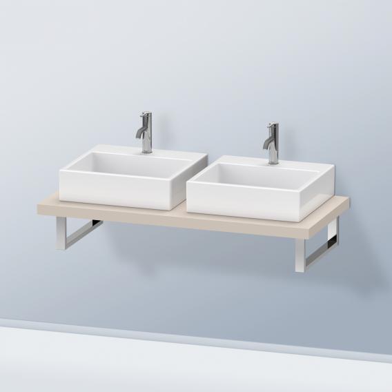 Duravit DuraStyle 檯面，適用於 2 個檯面盆/嵌入式盆 霧面灰褐色