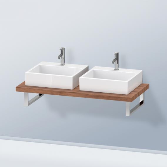 Duravit DuraStyle 檯面，適用於 2 個檯面盆/嵌入式盆天然胡桃木