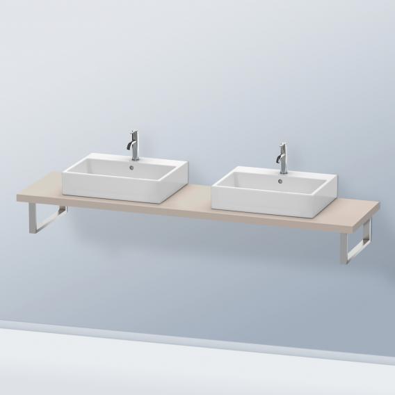 Duravit DuraStyle 檯面，適用於 2 個檯面盆/嵌入式盆 霧面灰褐色