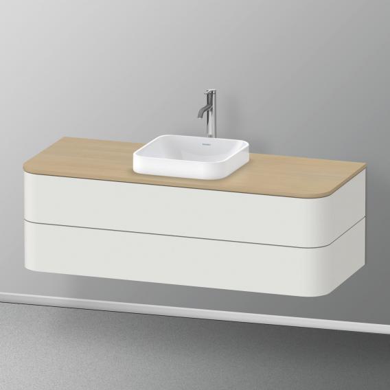 Duravit Happy D.2 Plus vanity unit with 2 pull-out compartments for countertop and countertop washbasin, with interior system in walnut