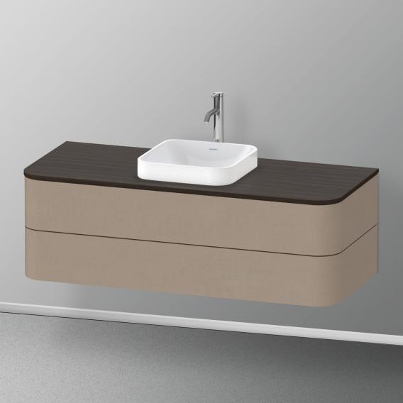 Duravit Happy D.2 Plus vanity unit with 2 pull-out compartments for countertop and countertop washbasin, with interior system in walnut