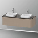 Duravit Happy D.2 Plus 梳妝台配有 1 個可拉出的隔層，用於放置檯面和檯面洗臉盆