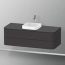 Duravit Happy D.2 Plus vanity unit with 2 pull-out compartments for countertop and countertop washbasin, with interior system in walnut