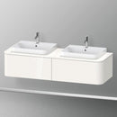Duravit Happy D.2 Plus vanity unit with 2 pull-out compartments for countertop and vanity washbasin, with interior system in maple