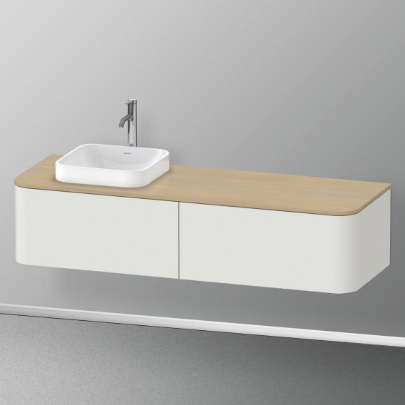 Duravit Happy D.2 Plus vanity unit with 2 pull-out compartments for countertop and countertop washbasin, with interior system in walnut