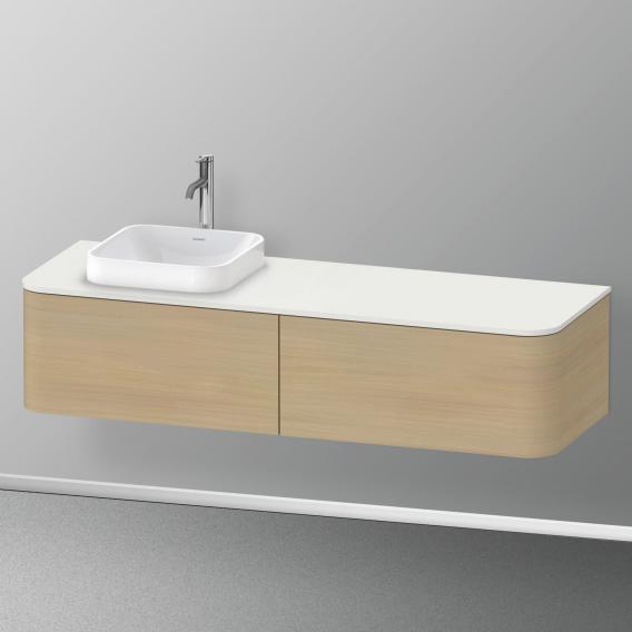 Duravit Happy D.2 Plus vanity unit with 2 pull-out compartments for countertop and countertop washbasin, with interior system in walnut