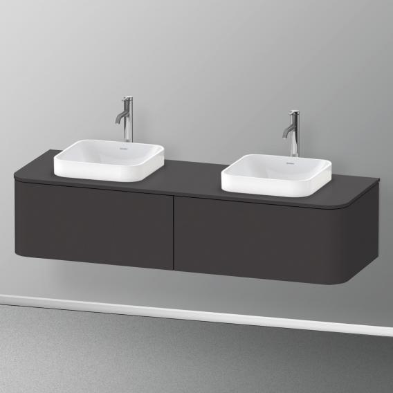 Duravit Happy D.2 Plus vanity unit with 2 pull-out compartments for countertop and countertop washbasin, with interior system in walnut