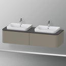 Duravit Happy D.2 Plus vanity unit with 2 pull-out compartments for countertop and vanity washbasin, with interior system in maple