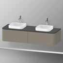 Duravit Happy D.2 Plus vanity unit with 2 pull-out compartments for countertop and countertop washbasin, with interior system in walnut