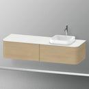 Duravit Happy D.2 Plus vanity unit with 2 pull-out compartments for countertop and countertop washbasin, with interior system in walnut