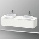 Duravit Happy D.2 Plus vanity unit with 2 pull-out compartments for countertop and countertop washbasin, with interior system in walnut