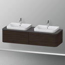 Duravit Happy D.2 Plus vanity unit with 2 pull-out compartments for countertop and vanity washbasin, with interior system in maple