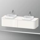 Duravit Happy D.2 Plus vanity unit with 2 pull-out compartments for countertop and countertop washbasin, with interior system in walnut