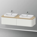 Duravit Happy D.2 Plus vanity unit with 2 pull-out compartments for countertop and vanity washbasin, with interior system in maple