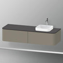 Duravit Happy D.2 Plus vanity unit with 2 pull-out compartments for countertop and countertop washbasin, with interior system in walnut