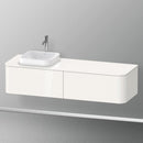Duravit Happy D.2 Plus vanity unit with 2 pull-out compartments for countertop and countertop washbasin, with interior system in walnut