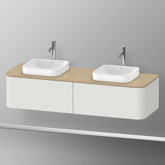 Duravit Happy D.2 Plus vanity unit with 2 pull-out compartments for countertop and countertop washbasin, with interior system in walnut