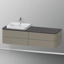 Duravit Happy D.2 Plus vanity unit with 4 pull-out compartments for countertop and vanity washbasin, with interior system in walnut