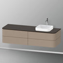 Duravit Happy D.2 Plus vanity unit with 4 pull-out compartments for countertop and countertop washbasin, with interior system in walnut