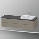 Duravit Happy D.2 Plus vanity unit with 4 pull-out compartments for countertop and vanity washbasin, with interior system in walnut