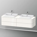 Duravit Happy D.2 Plus vanity unit with 4 pull-out compartments for countertop and vanity washbasin, with interior system in walnut