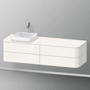 Duravit Happy D.2 Plus vanity unit with 4 pull-out compartments for countertop and countertop washbasin, with interior system in walnut