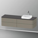 Duravit Happy D.2 Plus vanity unit with 4 pull-out compartments for countertop and countertop washbasin, with interior system in walnut