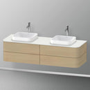 Duravit Happy D.2 Plus vanity unit with 4 pull-out compartments for countertop and countertop washbasin, with interior system in maple