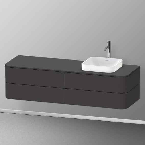 Duravit Happy D.2 Plus 梳妝台配有 4 個可拉出的檯面和檯面洗臉盆隔層，內部系統採用楓木