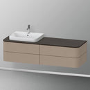 Duravit Happy D.2 Plus vanity unit with 4 pull-out compartments for countertop and vanity washbasin, with interior system in walnut