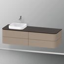 Duravit Happy D.2 Plus vanity unit with 4 pull-out compartments for countertop and countertop washbasin, with interior system in walnut