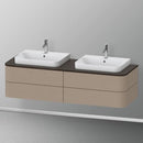 Duravit Happy D.2 Plus vanity unit with 4 pull-out compartments for countertop and vanity washbasin, with interior system in walnut