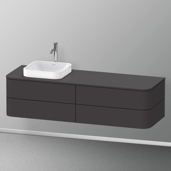 Duravit Happy D.2 Plus 梳妝台配有 4 個可拉出的檯面和檯面洗臉盆隔層，內部系統採用楓木