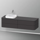 Duravit Happy D.2 Plus vanity unit with 4 pull-out compartments for countertop and countertop washbasin, with interior system in walnut