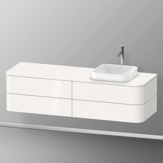 Duravit Happy D.2 Plus 梳妝台配有 4 個可拉出的檯面和檯面洗臉盆隔層，內部系統採用楓木