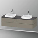 Duravit Happy D.2 Plus vanity unit with 4 pull-out compartments for countertop and countertop washbasin, with interior system in walnut