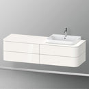 Duravit Happy D.2 Plus vanity unit with 4 pull-out compartments for countertop and vanity washbasin, with interior system in walnut