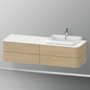 Duravit Happy D.2 Plus vanity unit with 4 pull-out compartments for countertop and vanity washbasin, with interior system in maple