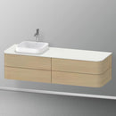 Duravit Happy D.2 Plus vanity unit with 4 pull-out compartments for countertop and countertop washbasin, with interior system in walnut