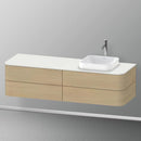 Duravit Happy D.2 Plus vanity unit with 4 pull-out compartments for countertop and countertop washbasin, with interior system in walnut