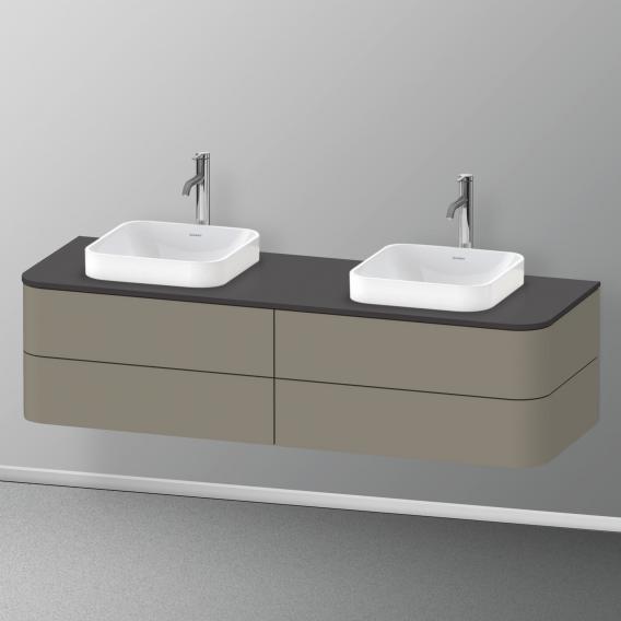 Duravit Happy D.2 Plus 梳妝台配有 4 個可拉出的檯面和檯面洗臉盆隔層，內部系統採用楓木