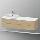Duravit Happy D.2 Plus vanity unit with 4 pull-out compartments for countertop and vanity washbasin, with interior system in walnut